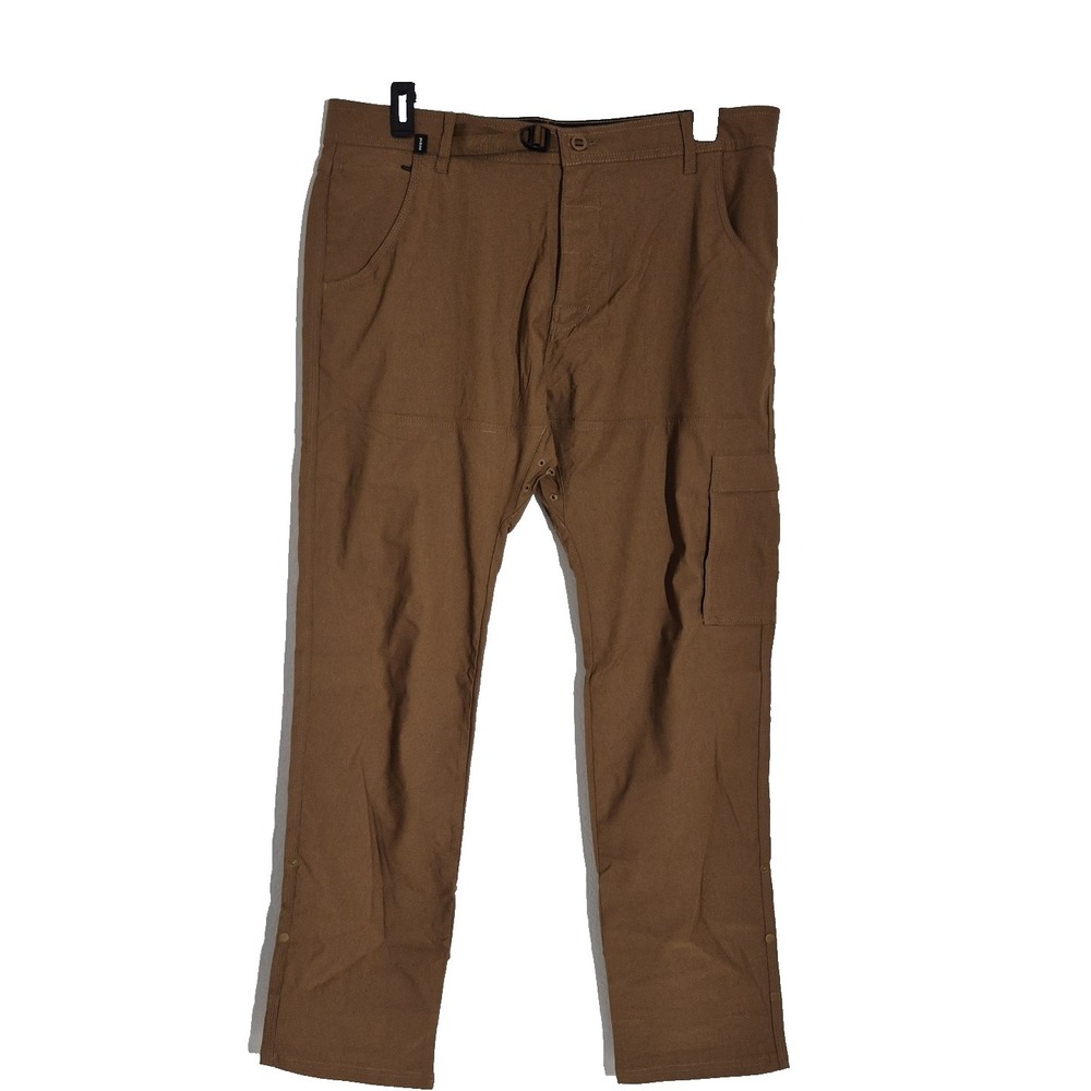 prAna Zion II  Pants Mens 38x34 Sepia Brown Slim Fit StretchTapered Leg NEW‎